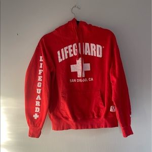 red san diego life guard sweatshirt